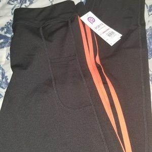 Pop fit leggings black/orangish-red